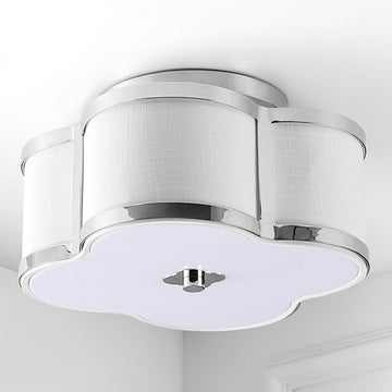 Quatrefoil Scalloped Shade Metal Classic Glam LED Flush Mount - JONATHAN Y